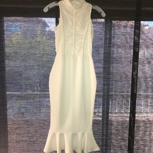 White lace bodycon dress